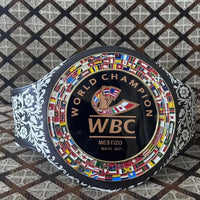WBC Mestizo Mayo 2021 Boxing Belt Replica – 6MM Diecast Brass Plates & Genuine Leather Championship Belt
